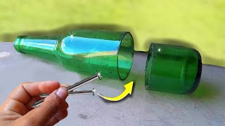 Corte GARRAFAS de VIDRO com PREGOS - a MANEIRA mais FÁCIL e EFICIENTE