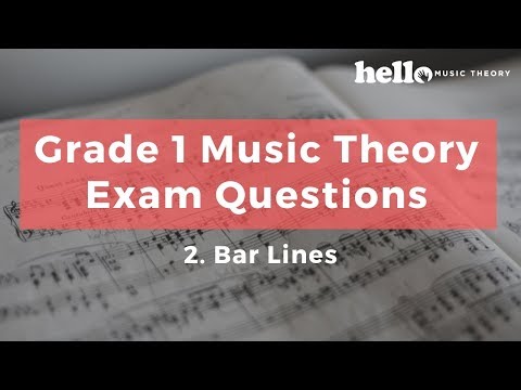 Grade 1 Music Theory Exam Questions - Bar Lines