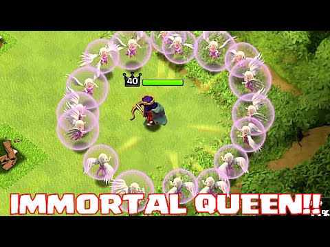 Clash Of Clans - IMMORTAL QUEEN TROLL (UNSTOPPABLE HERO ATTACK!!)