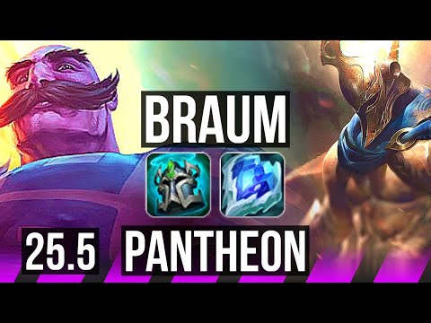 BRAUM & Ezreal vs PANTHEON & Kai'Sa (SUP) | KR Challenger | 25.5