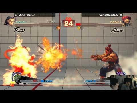 USF4 @ NEC15 Salty Suite - Chris Tatarian (Rose) vs Curse|Nuckleu (Akuma) [720p/60fps]