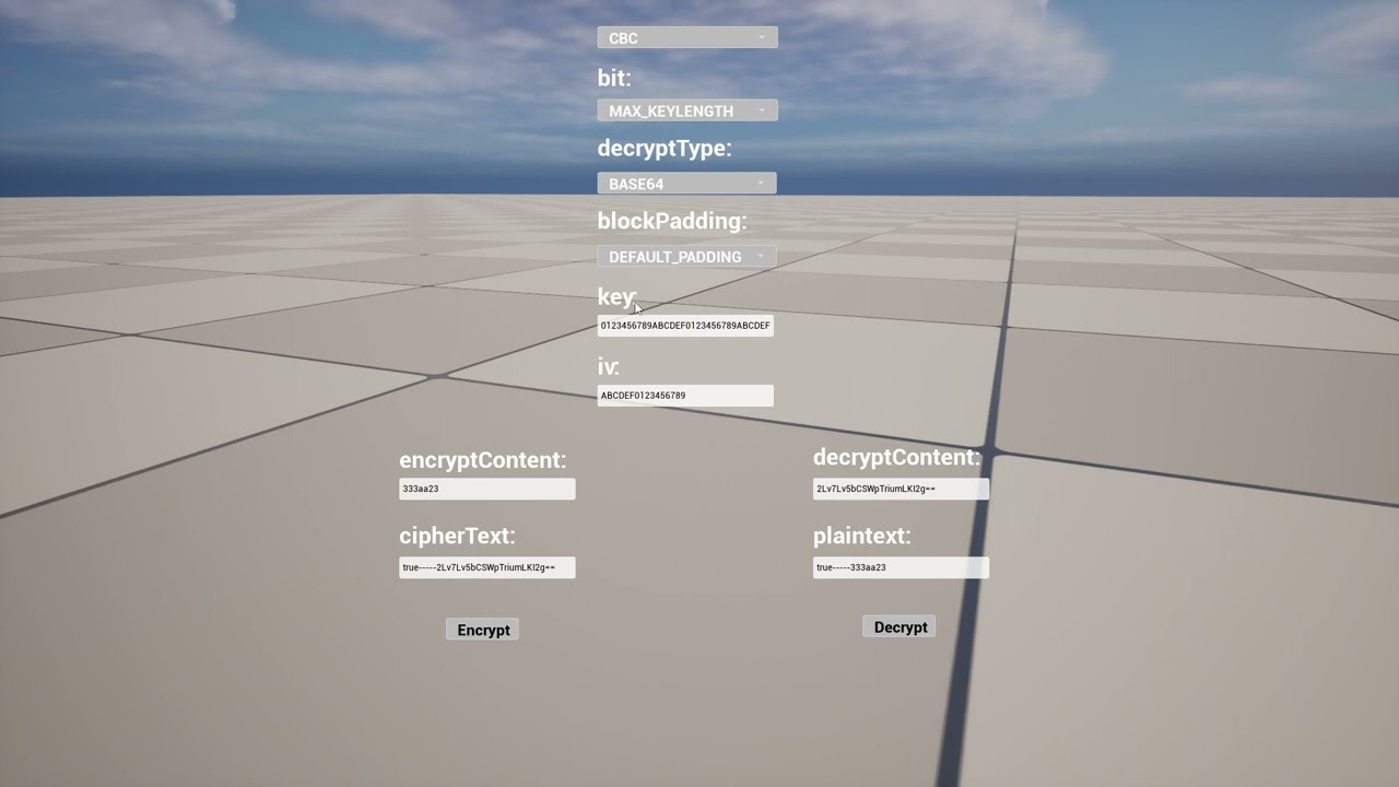 UE4 UE5 C++ CryptoAes Encryption and decryption