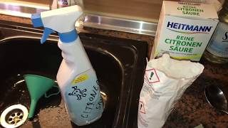 Zitronensäure Spray Reiniger herstellen Citronensäure Pump Zerstäuber selber mixen Anleitung