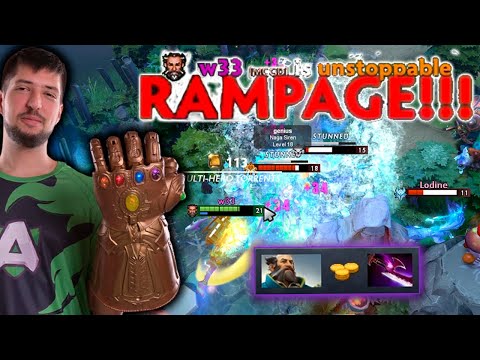 W33 Kunkka Random Pick + Silver Edge First Item = RAMPAGE!!!