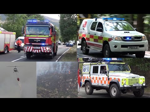 HUGE Response To Moorland Fire In Oldham, Manchester! - Specialist Fire Engines, Mountain Rescue!