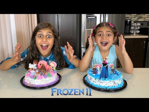 FROZEN 2  Birthday party Cake with Disney Princess Elsa, Anna, and Olaf Toys