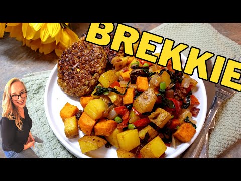 Vegan Breakfast Sausage...Potato Hash...Granola Clusters...Mojito Fruit Salad