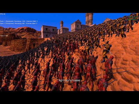 1000 DEADPOOLS vs 891 WOLVERINES - Ultimate Epic Battle Simulator