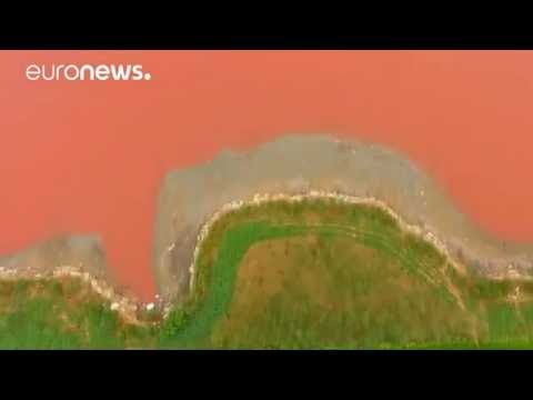 Ancient salt lake in China turns blood red
