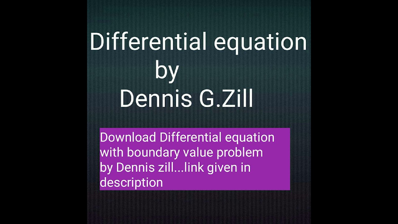 Differential equation by Dennis G.zill PDF|#mathbook|#notessharing|#shorts
