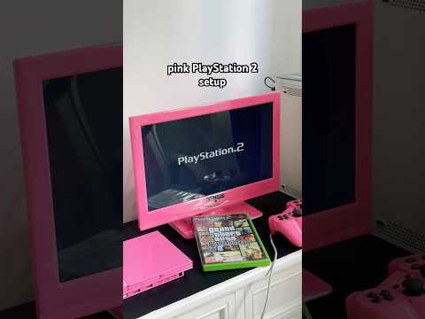 setting up my pink PlayStation 2 #playstation #shorts #gaming #gta #pink #gamingsetup #ps2 #asmr