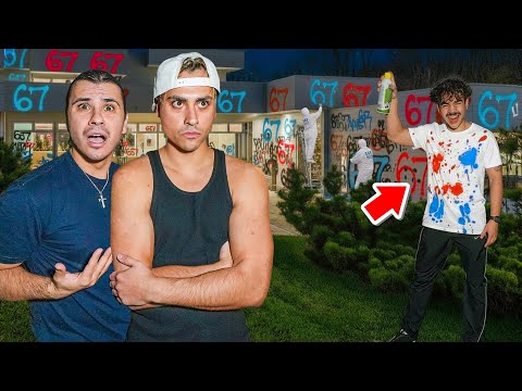 The CRAZY FAN Spray-Painted 67 On Our HOUSE!