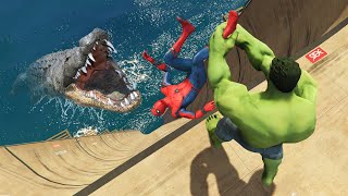 Download lagu GTA 5 SPIDERMAN vs HULK Epic Ragdolls Ep.6 (Fails & Funny Moments Flooded Los Santos) mp3