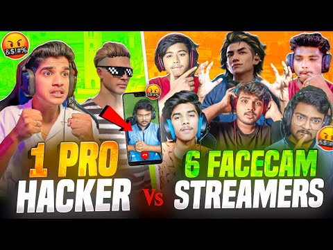 1 PRO👑 HAKKER  VS  6 BOT 😨STREAMERS | 1 VS 6🔥 | 📱 ANGRY🤬 ON ME | FREE FIRE IN TELUGU #dfg #freefire