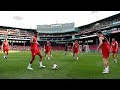 Liverpool FC train at Fenway Park ahead of Sevilla friendly