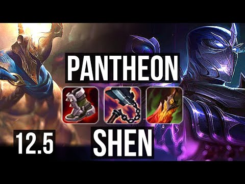 PANTHEON vs SHEN (TOP) | 5/0/2, Rank 6 Panth, 300+ games | KR Challenger | 12.5