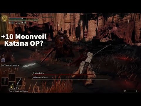 Elden Ring | +10 Moonveil Katana Build vs Crucible Knight & Misbegotten Warrior Boss Xbox Series X.
