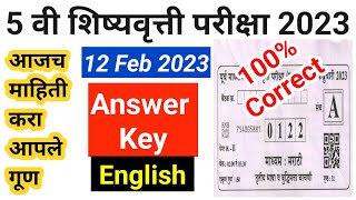 Answer Key 5th English Scholarship 2023