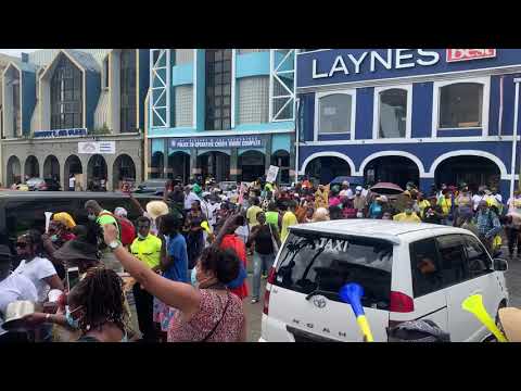 Opposition protesters hold demonstration in Kingstown, St Vincent