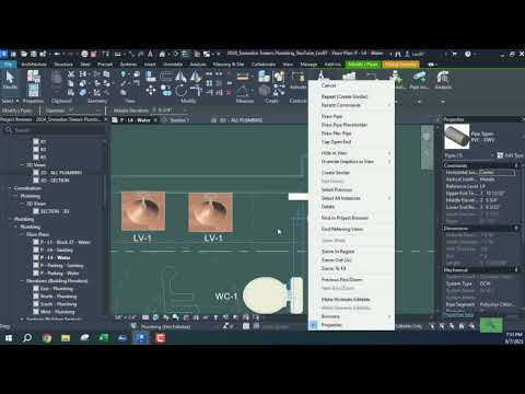 [ Part 9 ] #Revit | Cold Water Piping..Using Plumbing Fixture Smart Tags...Piping Section Views
