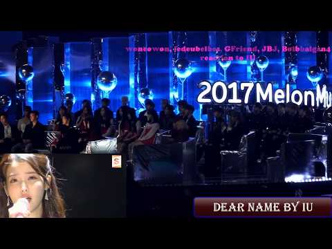 JBJ Woneowon GFriend ledeubelbes reaction to IU DEAR NAME  in MMA 2017 fancam #6
