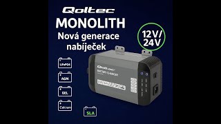 *Qoltec 51919 Inteligentní profesionální nabíječka Monolith pro LiFePO4 AGM GEL SLA baterie | 90A | 12V | Rychlé nabíjení