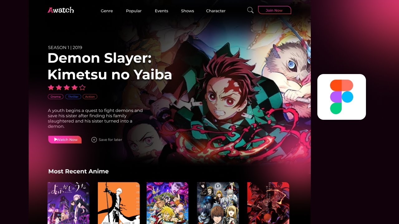 Anime Website UI Design | Figma | Begineers