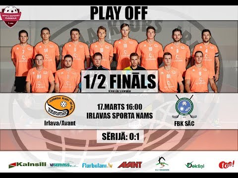 Highlights: Irlava/Avant - FBK SĀC (florbols, 1.līga, 1/2 fināla otrā spēle)