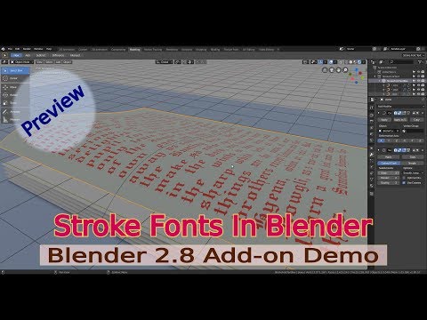 Blender 2.8 Stroke Font Add-on (Demo)