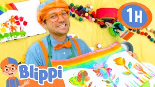 Blippi's Creative Corner: Rainbow Spin Art!🌈🖌️ | BEST OF BLIPPI TOYS | Educational Videos for Kids
