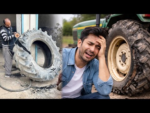 Unexpected Tyre Burst Stopped This Tractor Backhoe Loader  Massive Tyre Damage to Full Repair