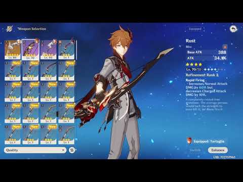 CHILDE WEAPON COMPARISON R3 RUST vs R1 AMOS BOW