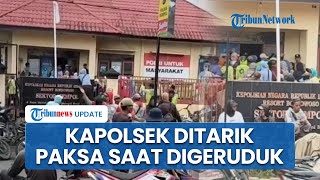 Warga Ramai-Ramai Serbu Kantor Polsek Ijen, Bawa Senjata Tajam hingga Tarik Kapolsek Keluar