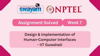 Design & Implementation of Human Computer Interfaces Week 7 | My Swaya