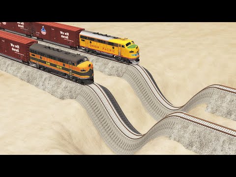Impossible Mistake Pothole Railroad Track Vs Trains Crossing - BeamNG.Drive