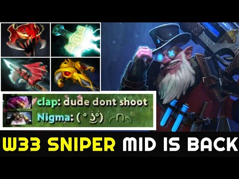 W33 Sniper is back! Insane Attack Speed Build Cancer Gameplay 7.24 Dota 2