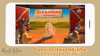 Vídeo de Convite Animado Fazendinha - o segredo dos animais