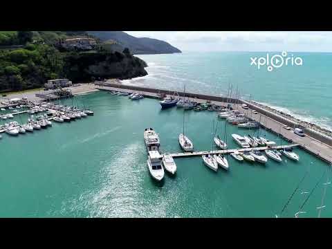 Agropoli Port Porto di Agropoli, South Italy 2018.04 aerial video