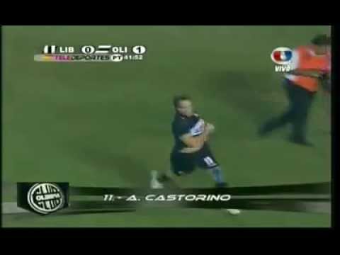 Gol de Castorino en el partido OLIMPIA 1 liBertad 1 03/11/12