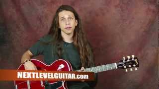 Learn Jazz lead guitar lesson on bebop scale and licks used by Miles Davis Joe Pass John Coltrane