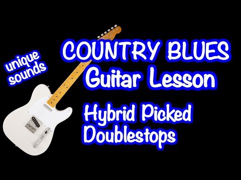 Country Blues Lead Guitar lesson hybrid picking banjo rolls style of Ray Flacke