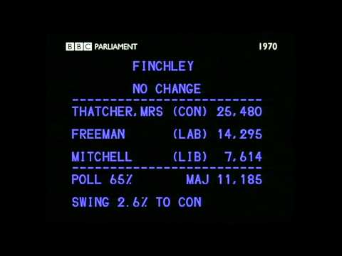 BBC Election 1970 Clarke Thatcher result