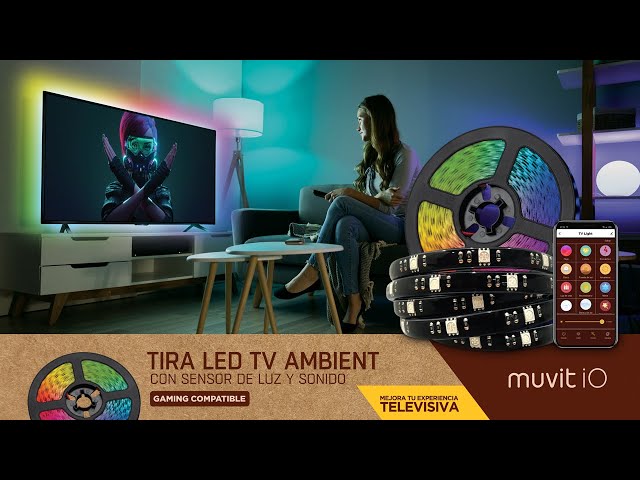 Striscia LED Muvit iO WiFi RGB con sensore ambientale e sonoro 3m video