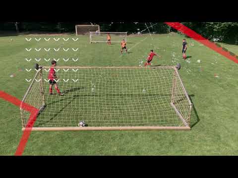 Torschuss | Übung für das Kindertraining | (Zonen Tor-auf-Tor)