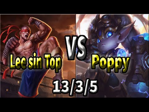 Lee sin destroying top Lane , lee sin vs poppy on top lane ! starting to  climb up on euw!