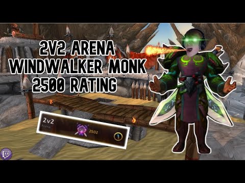 2500 Rating 2v2 Arena WindWalker Monk BFA 8.3 (commentary)