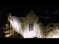 Swords Castle At Night Swords Village Co Dublin Ireland Drone Footage