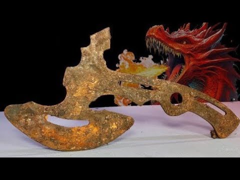 Rusty antique Hunter Dragon Cleaver Restoration