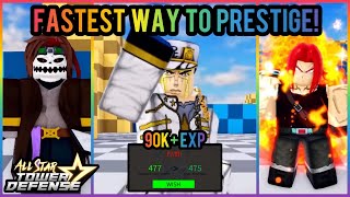 NEW Fastest Way to Prestige Method / Level Up FAST! - All Star Tower Defense