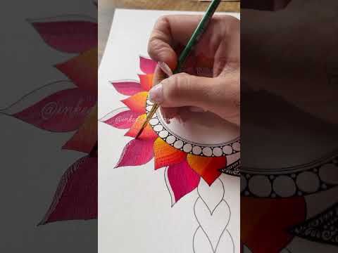 Sun & moon fusion #sun #moon #art #mandala #colours #gradient #drawing #tutorial #artandcraft #diy